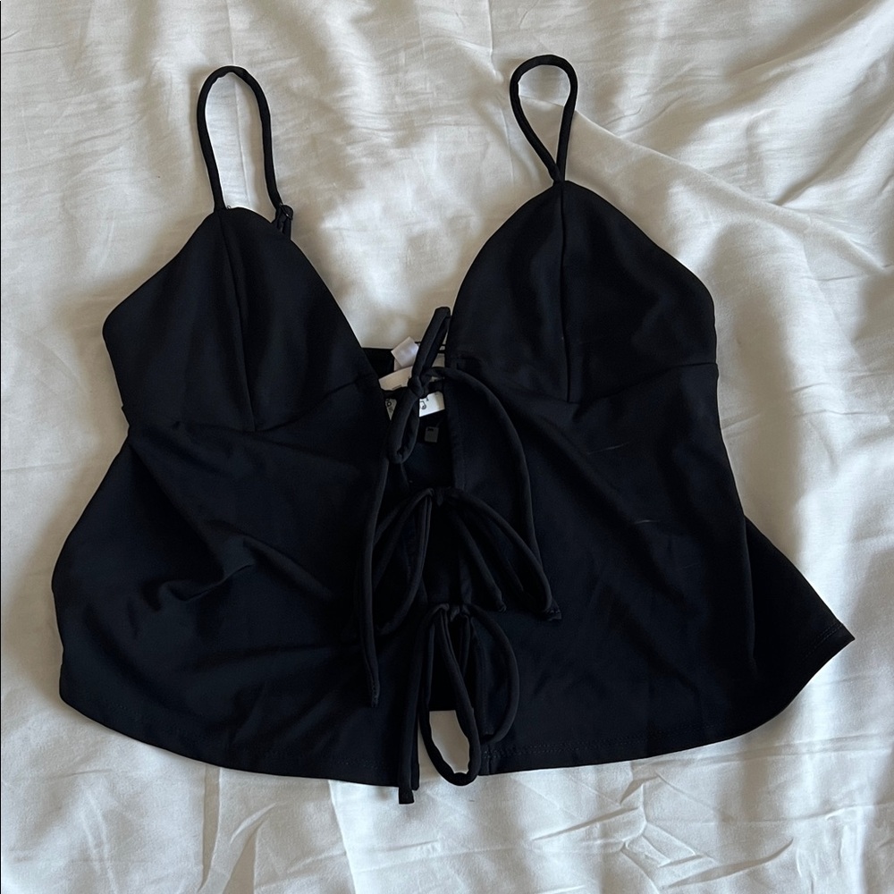 Garage Charcoal Tie-Front Top